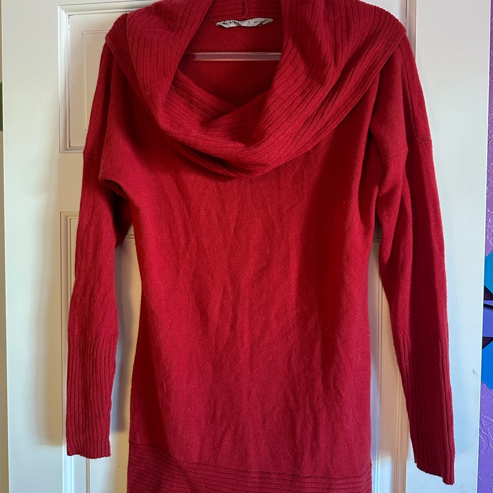 Long Athleta Red Women's Sweater Dress 100% Cashmere Tunic